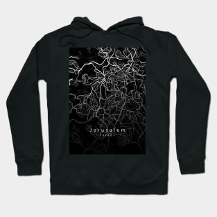 Jerusalem Israel City Map dark Hoodie